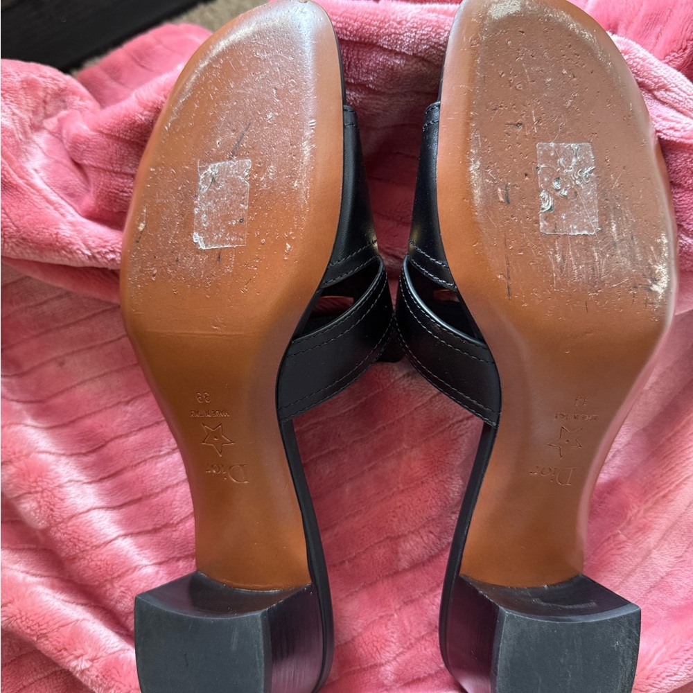 Dior Black Sandals with Gold Accents - Picture 12 of 15